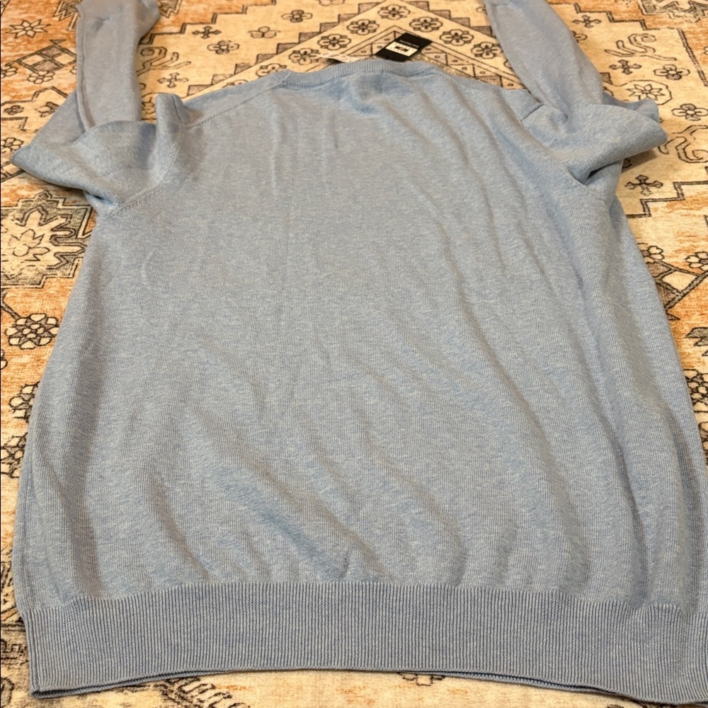 Nwt Men’s Wearhouse X Joseph Abound Xl Pima Cotton Blue Lightweight Sweater — image 7 of 8
